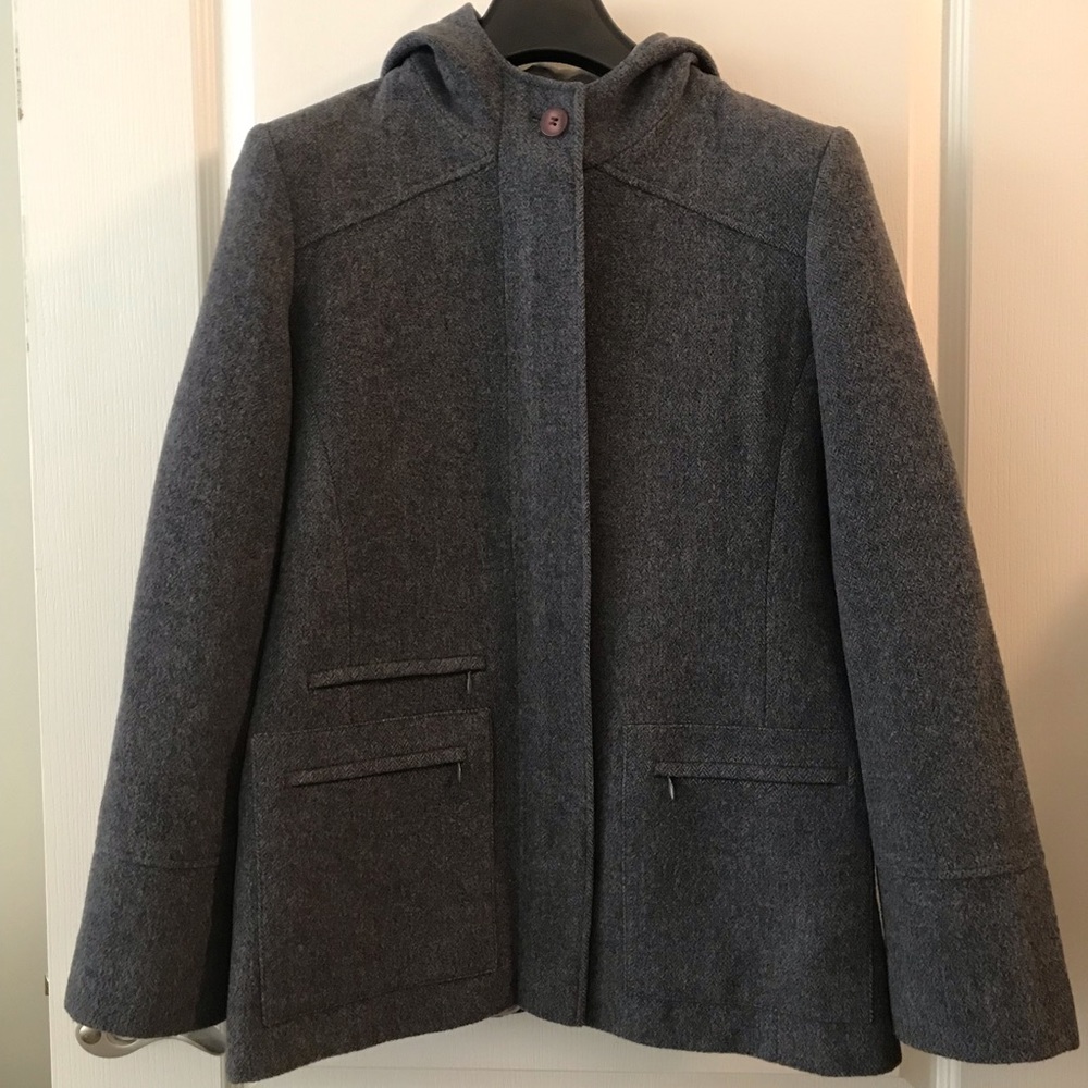 Next Women’s Wool Coat with Zipper & Hood